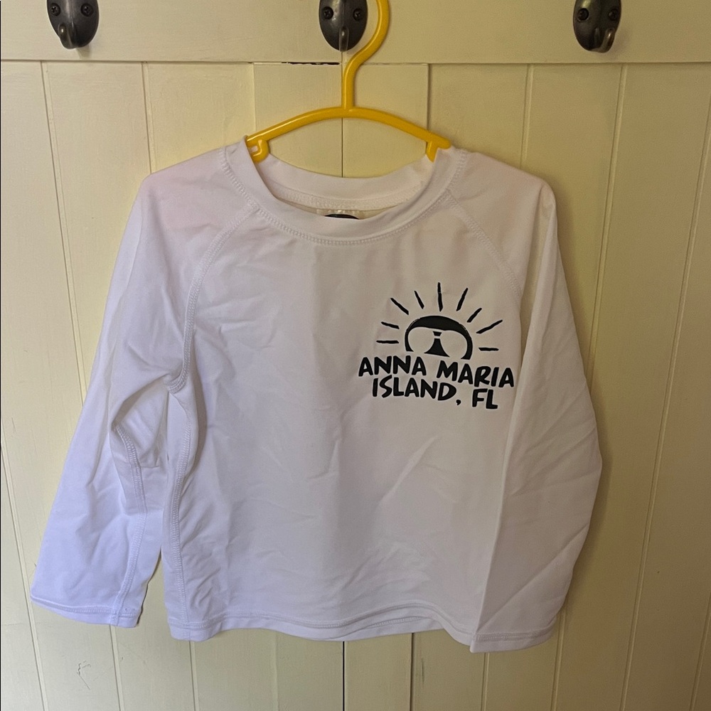 Anna Maria Island Kids White Long sun top/rash guard